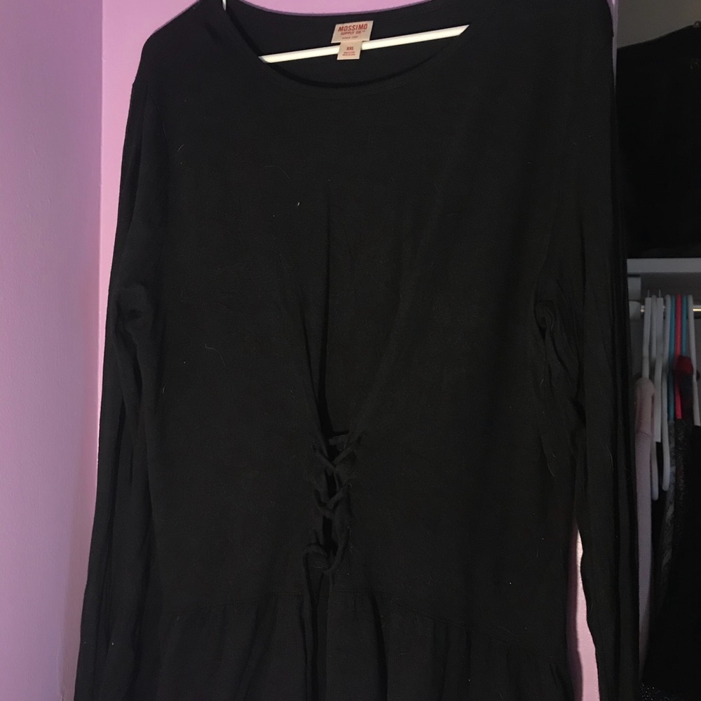 Black long sleeve corset top